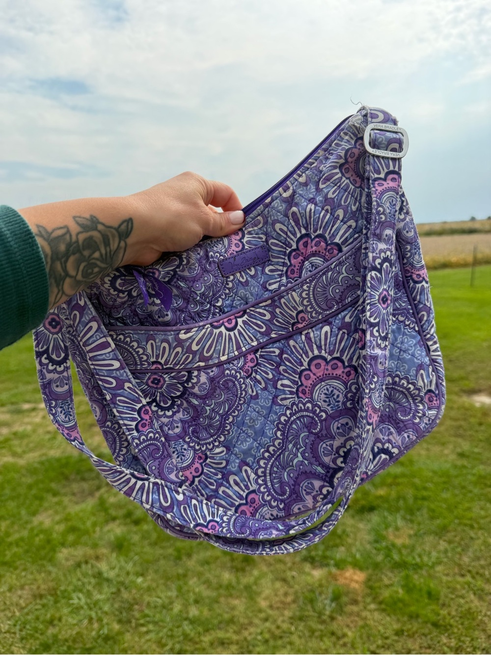 Vera Bradley Carryall Crossbody in  Lilac Tapestry